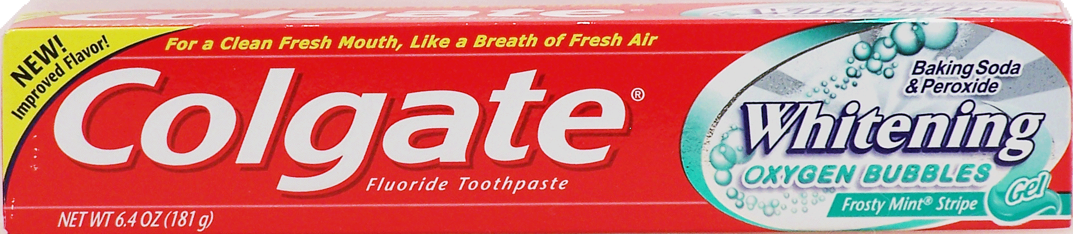 Colgate&nbsp;&nbsp;fluoride toothpaste, baking soda & peroxide whitening, frosty mint stripe Full-Size Picture